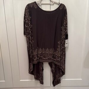 Free People Brown Patterned Women's Top